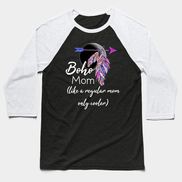 Boho Mom - Mothers Day Gift Baseball T-Shirt by AmbersDesignsCo